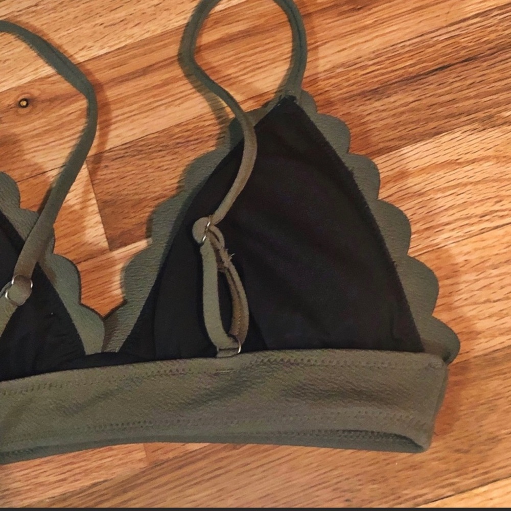 CUPSHE High Waisted Olive Green Bikini. Size Med - Picture 5 of 8